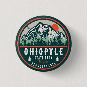 Ohiopyle State Park Pennsylvania Retro Sunset 3 Cm Round Badge
