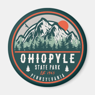 Ohiopyle State Park Pennsylvania Retro Sunset Magnet