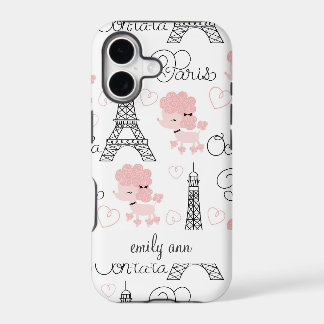Ohlala Cute Paris Poodle and Eiffel Tower Pattern