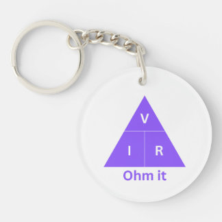Ohm It Purple Ohm's Law Triangle Key Ring