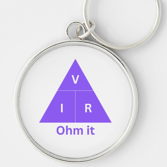 Ohm It Purple Ohm's Law Triangle Key Ring (Front)
