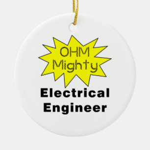 Ohm Mighty Electrical Engineer Ceramic Tree Decoration