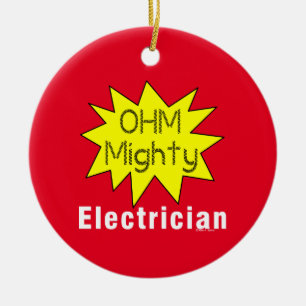 Ohm Mighty Electrician Ceramic Tree Decoration