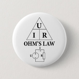 Ohm’s law 6 cm round badge