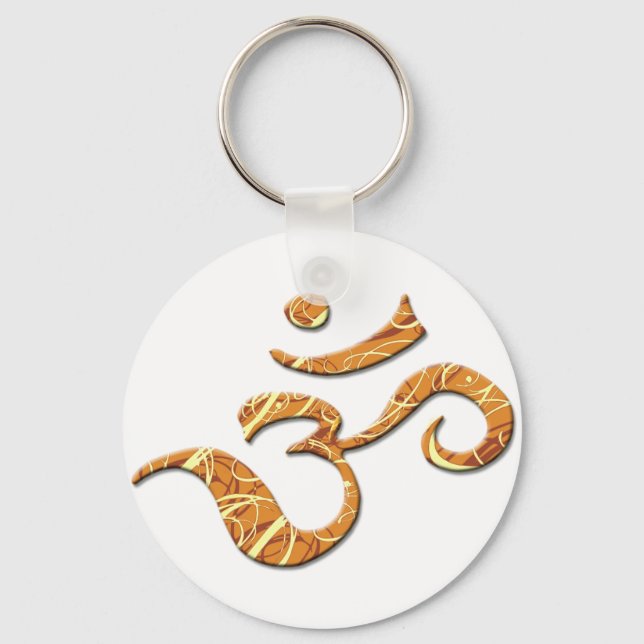 Ohm Symbol in Bronze (Keychain) Key Ring (Front)