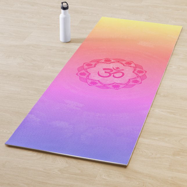 Ohm symbol, mandala - pastel colors yoga mat (In Situ)