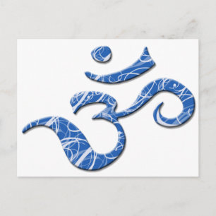 Ohm Symbol Postcard in Blue