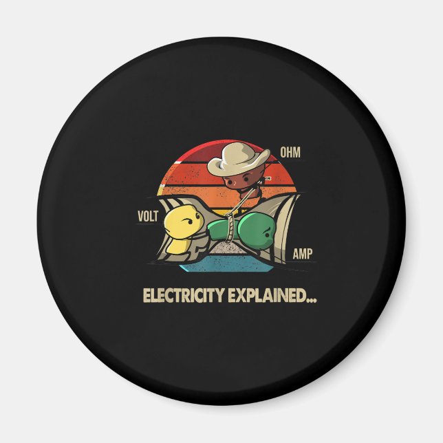 Ohm Volt Amp Electricity Explained  Electrician Magnet (Front)