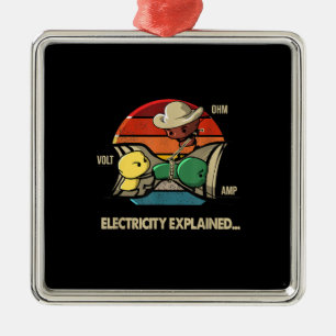 Ohm Volt Amp Electricity Explained  Electrician Metal Tree Decoration