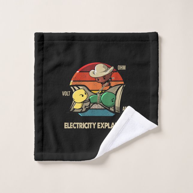Ohm Volt Amp Electricity Explained  Electrician Wash Cloth (Wash Cloth)