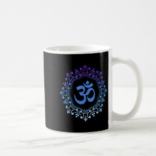 Ohm Yoga New Age Purple And Blue Mandala Sound Bat Coffee Mug