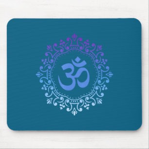 Ohm Yoga New Age Purple And Blue Mandala Sound Bat Mouse Mat