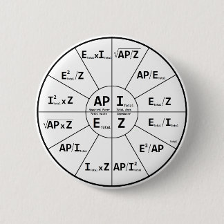 Ohms Law for AC 6 Cm Round Badge