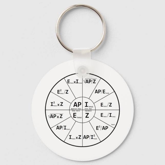 Ohms Law for AC Key Ring (Front)