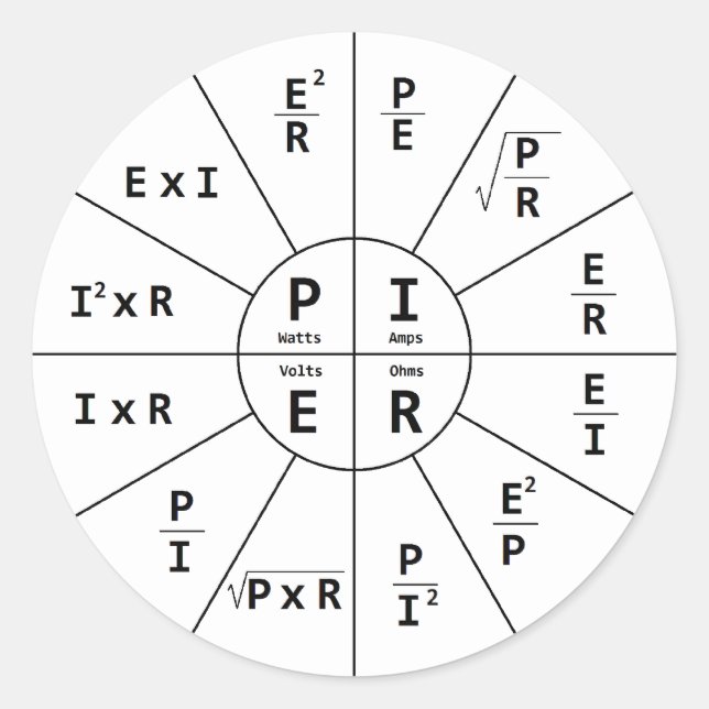 Ohm's Law for DC Classic Round Sticker (Front)