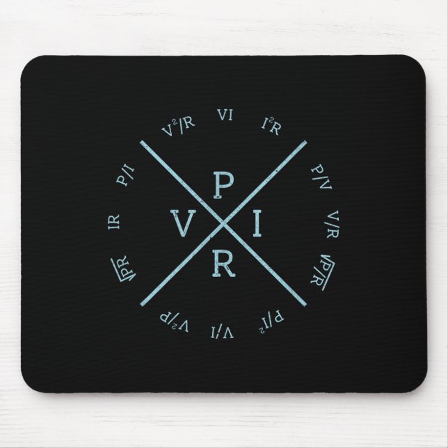 Ohms Law Power Wheel - Electrical Electronics Engi Mouse Mat (Front)