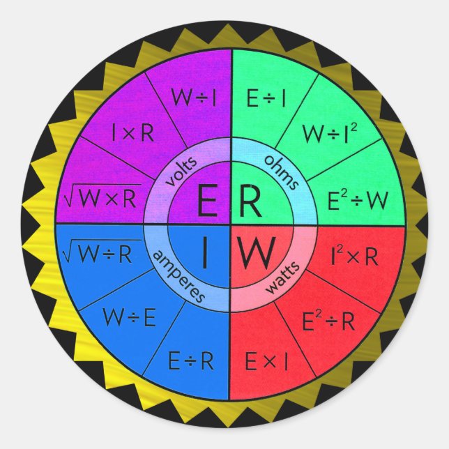 OHM'S LAW-STICKER CLASSIC ROUND STICKER (Front)