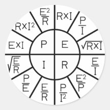 Ohm's Law Wheel Sticker- round