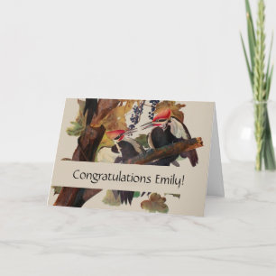 ohn James Audubon Pileated Woodpecker Bird Print Card