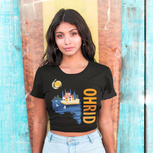 Ohrid Macedonia Lake Blue Orange Travel T-Shirt