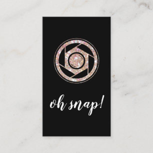 OhSnap Glitter Photographer Vertical Business Card