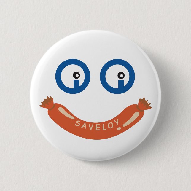 Oi Oi Saveloy Round Badge (Front)
