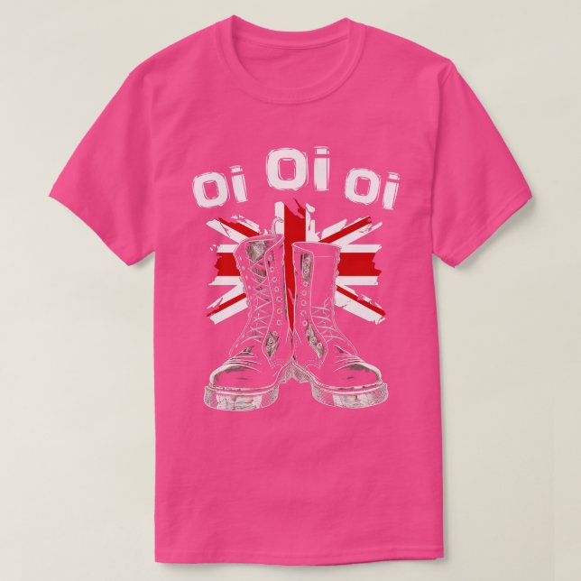 Oi Skinhead Hooligan Punk Music Oi Oi Punk T-Shirt (Design Front)