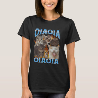 Oia Oia Funny Cat Meme Bootleg Graphic T-Shirt