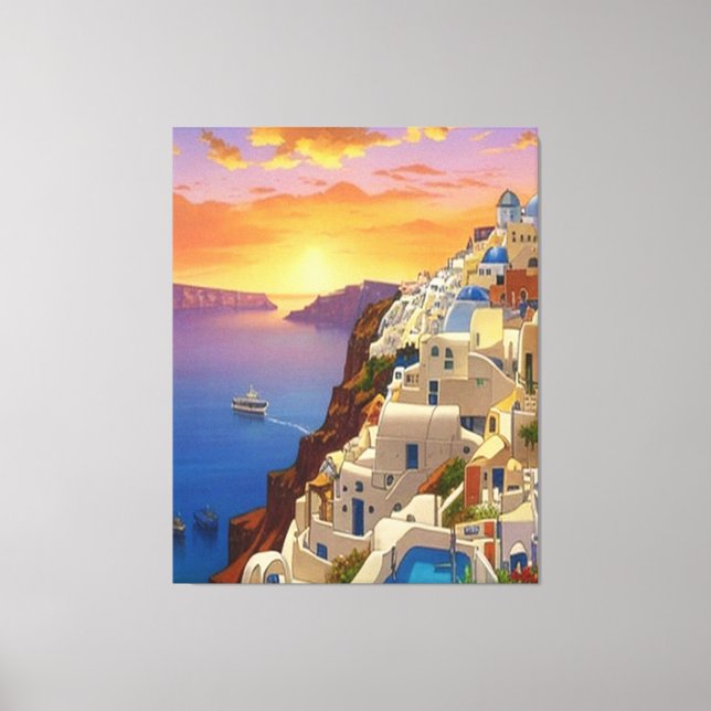 Oia, Santorini, Greece Art     Canvas Print (Front)