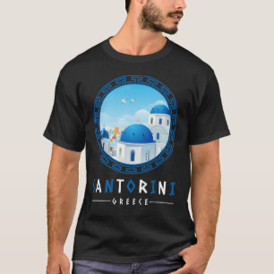 Oia, Santorini, Greece Men's Black T-Shirt