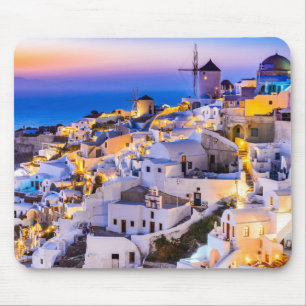 Oia Santorini Greece Mouse Mat
