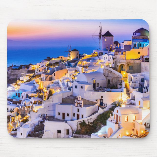 Oia Santorini Greece Mouse Mat (Front)
