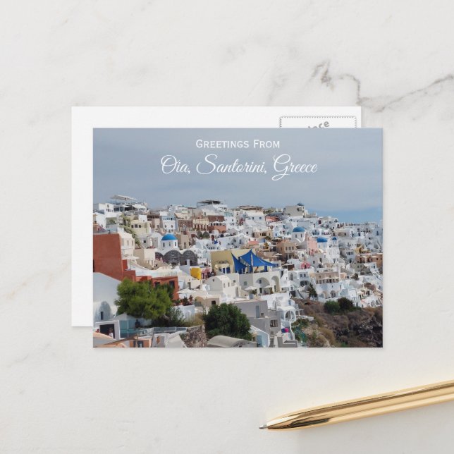Oia, Santorini, Greece Postcard (Front/Back In Situ)