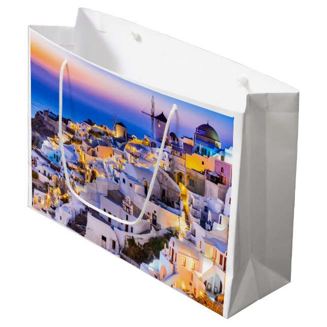 Oia Santorini Large Gift Bag (Front Angled)