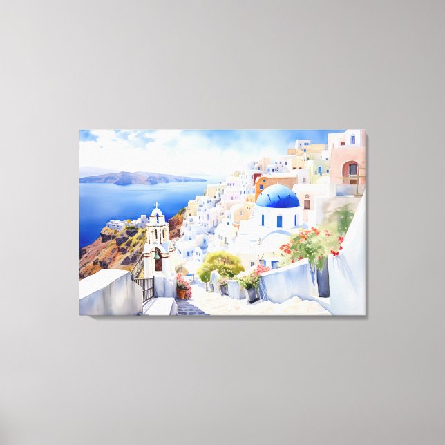 Oia, Santorini - Stretched Canvas Print (Front)