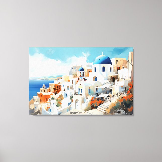 Oia, Santorini - Stretched Canvas Print (Front)