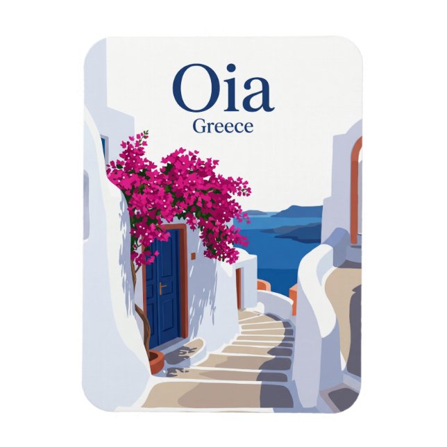 Oia Side Street Greece Magnet (Vertical)