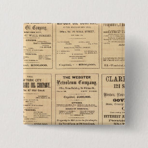 Oil Advertisements 15 Cm Square Badge