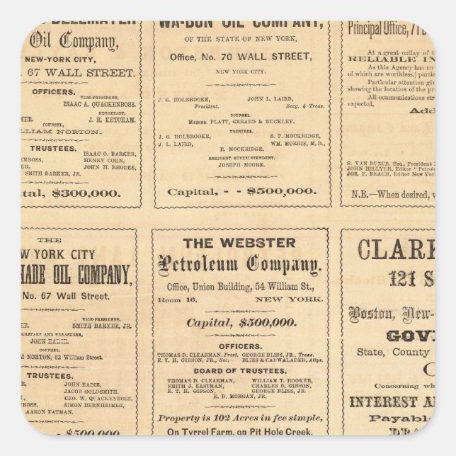 Oil Advertisements Square Sticker (Front)