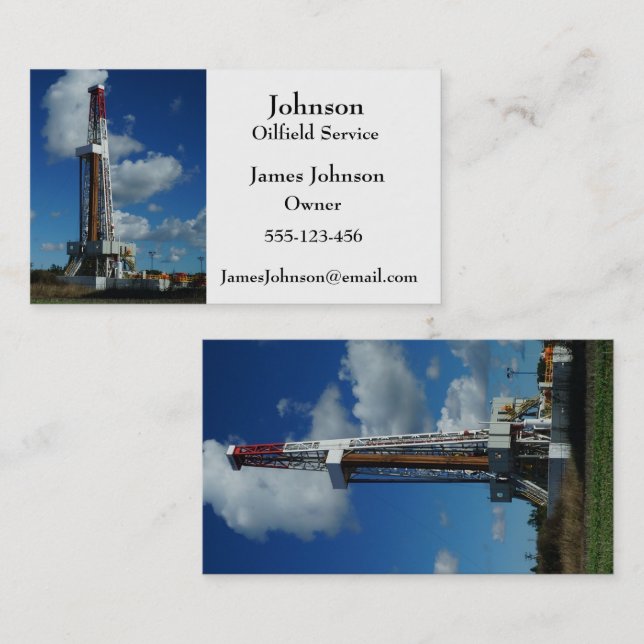 Oil And Gas Industry Business Cards (Front/Back)