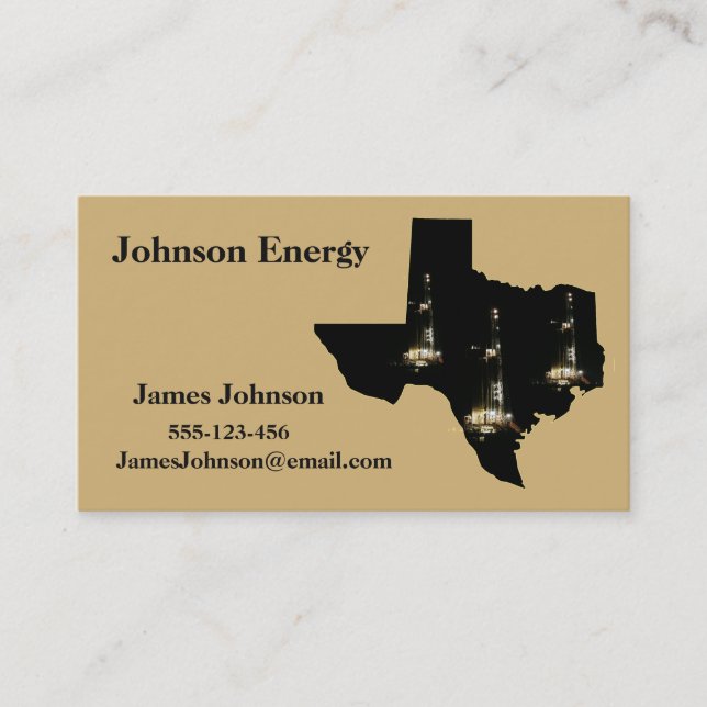 Oil And Gas Industry Business Cards Lit Rig (Front)