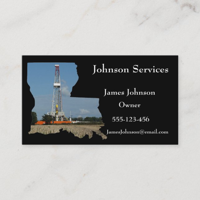 Oil And Gas Industry Business Cards Louisana (Front)