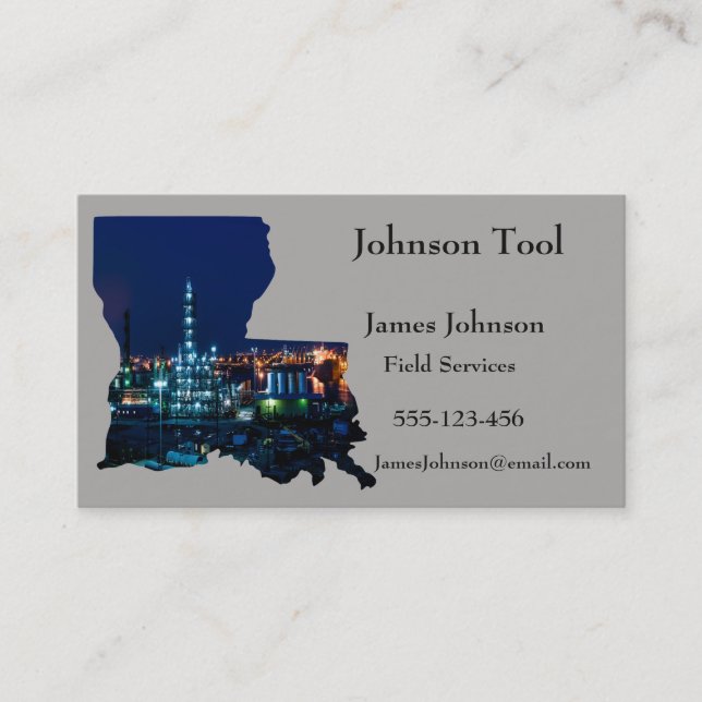 Oil And Gas Industry Business Cards Louisiana (Front)