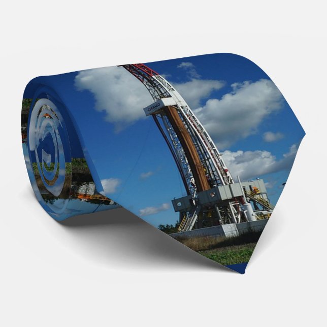 Oil and Gas Rig Print Necktie (Rolled)