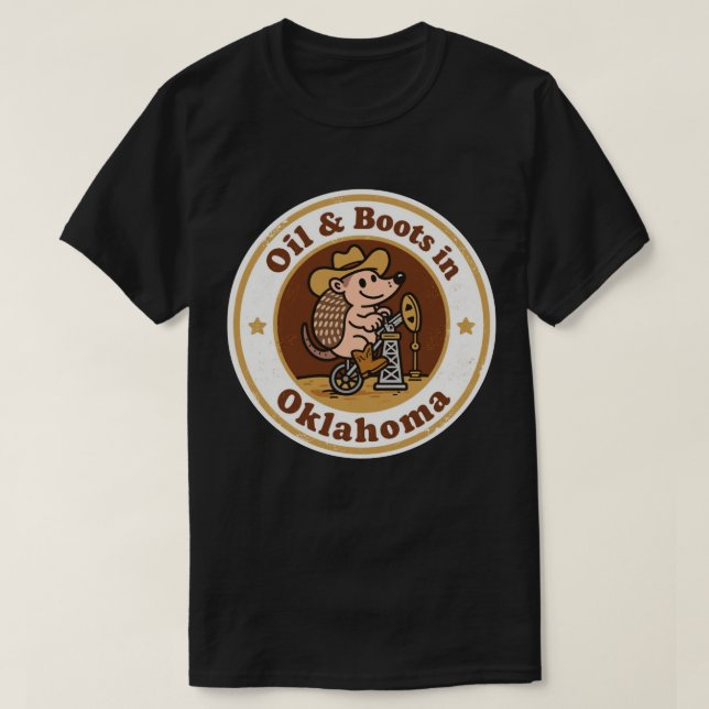 Oil & Boots_ Oklahoma Vintage Artwork T-Shirt (Design Front)