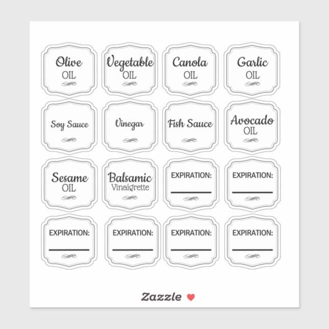 Oil Bottle Labels (Sheet)