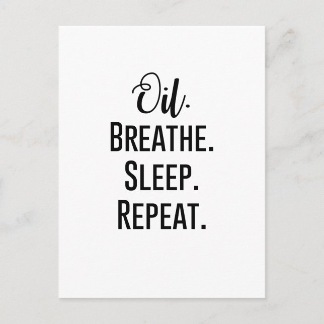 oil breathe sleep repeat - Essential Oil Product Postcard (Front)
