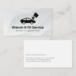 Oil Change Logo   Mechanic Auto Services Business Card