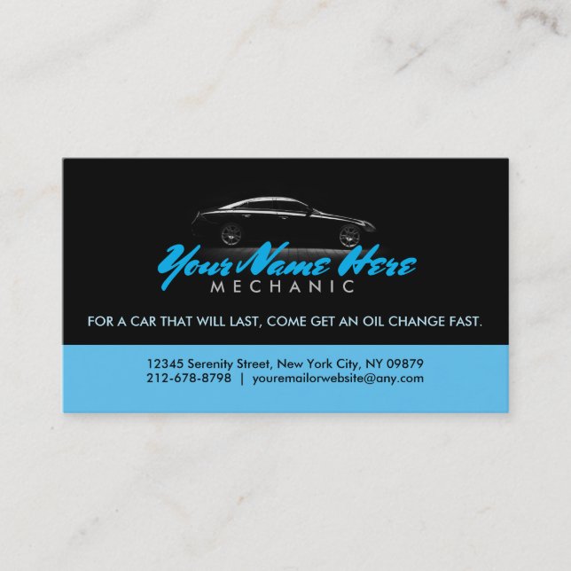 Oil Change Slogans Business Card (Front)
