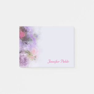 Oil Colours Floral Abstract Template Handwritten Post-it Notes